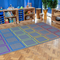 Essentials Rainbow Squares Carpet