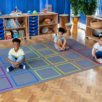 Essentials Rainbow Squares Carpet