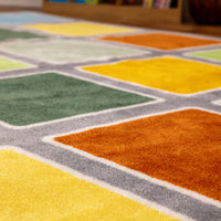 Rainforest Squares Rectangular Placement Carpet